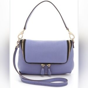 ANYA HINDMARCH Maxi Zip Satchel Leather Shoulder Bag 2Way Ribbon Tassel  Violet